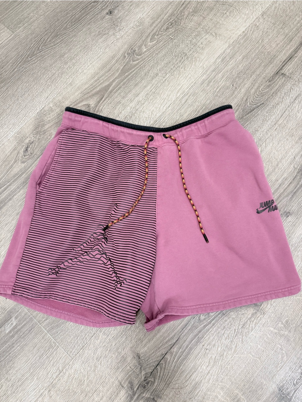 Jordan Men's Athletic Shorts in Pink with Black Accents - Picture 1 of 5